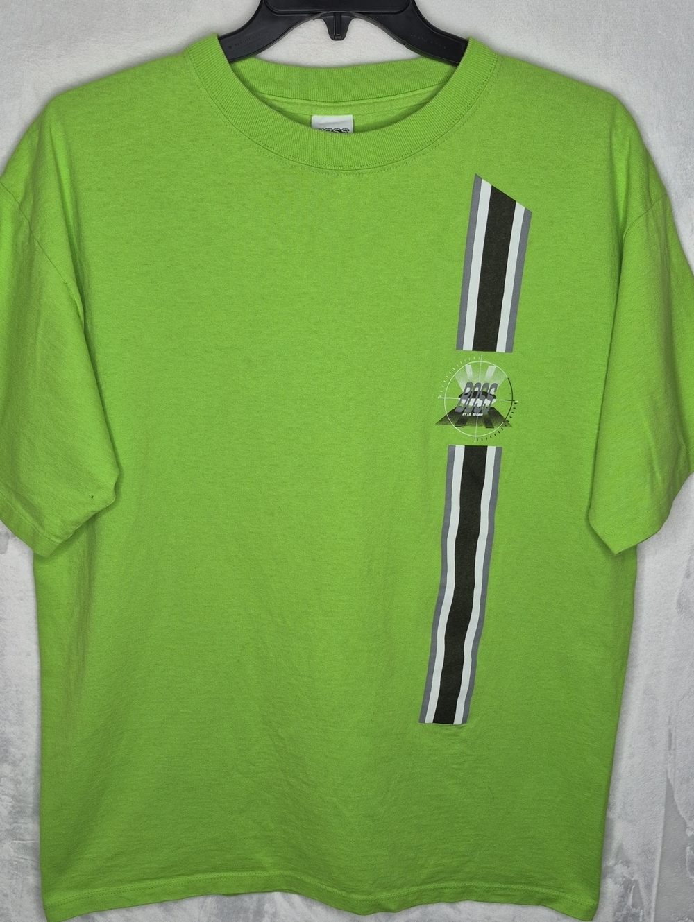 Vintage 90s Boss Vision Cyber Tech Graphic T Shirt Green Single Stitch XL